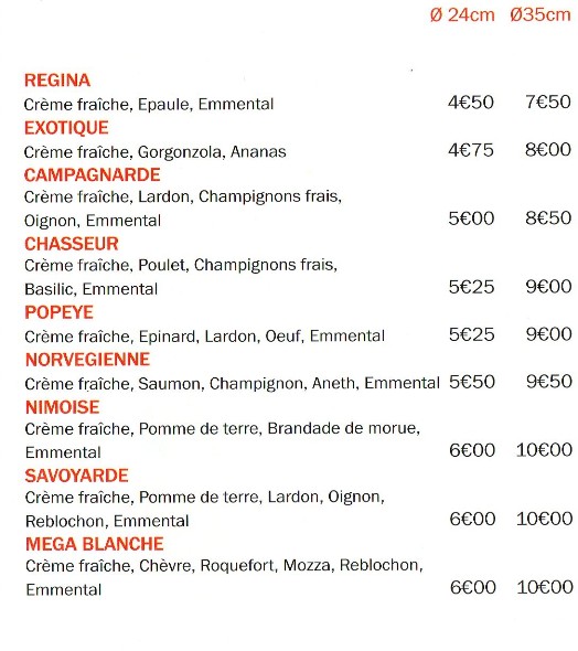 menu pizzeria menu pizzeria saint martin de tréviers